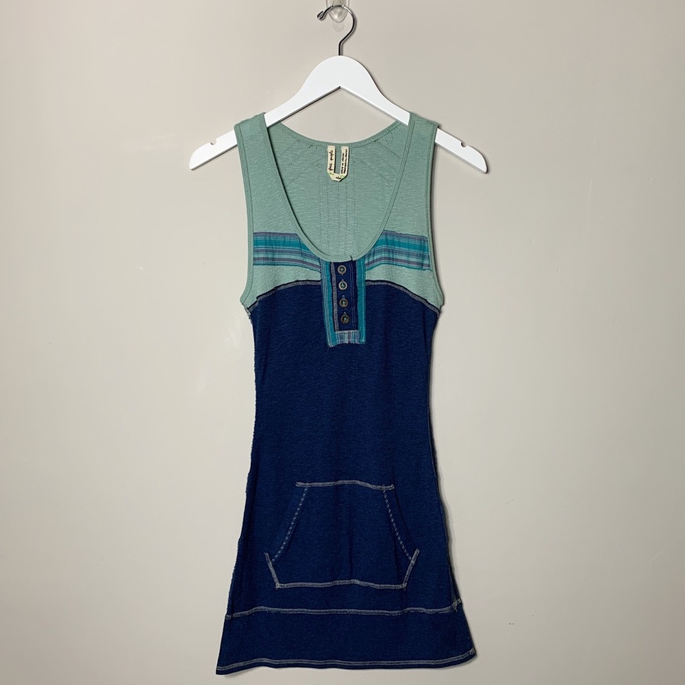 Free People Pocket Tank Navy